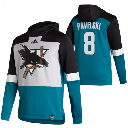 Pánské San Jose Sharks Joe Pavelski 8 2020-21 Reverse Retro Pullover Mikiny Hooded